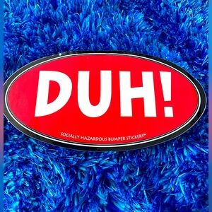 DUH Y2K Retro Bumper Sticker. 2000. Socially Hazardous. New!